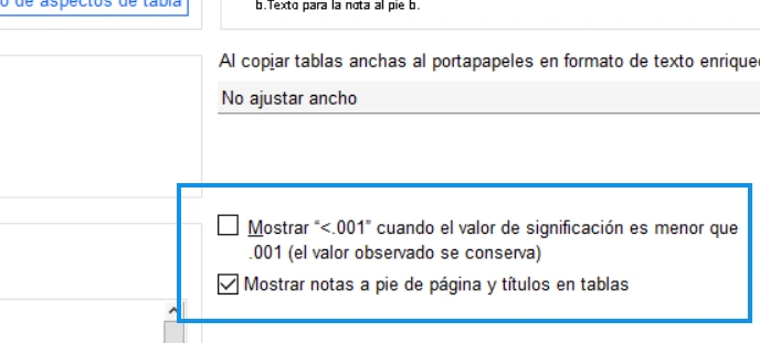 Table formatting options in SPSS Statistics 27.0.1